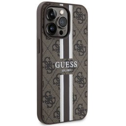 Guess 4G Printed Stripes MagSafe dėklas iPhone 13 Pro Max - rudas