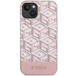 Guess GCube Stripes MagSafe dėklas iPhone 14 - rožinis