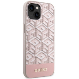 Guess GCube Stripes MagSafe dėklas iPhone 14 - rožinis