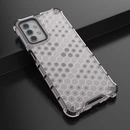 Korinio korpuso šarvuotas dangtelis su gelio rėmeliu, skirtas Samsung Galaxy A32 5G skaidrus