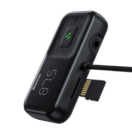 Belaidis Bluetooth FM siųstuvas su įkrovikliu Baseus S-16 (Overseas edition) – juodas