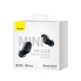 TWS Bluetooth 5.3 belaidės ausinės Baseus Bowie EZ10 - juodos