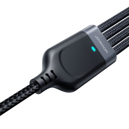 Joyroom Multi-Use Series S-A18 4in1 USB-A - USB-C / USB-C / Lightning / mikro USB kabelis 1,2 m - juodas