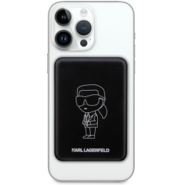 Karl Lagerfeld Ikonik MagSafe 5W 3000mAh indukcinis maitinimo blokas - juodas