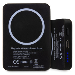 Karl Lagerfeld Ikonik MagSafe 5W 3000mAh indukcinis maitinimo blokas - juodas