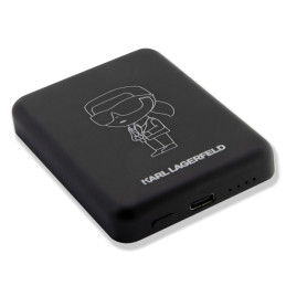 Karl Lagerfeld Ikonik MagSafe 5W 3000mAh indukcinis maitinimo blokas - juodas