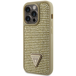 Guess Rhinestone Triangle dėklas iPhone 14 Pro - auksinis