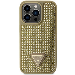 Guess Rhinestone Triangle dėklas iPhone 14 Pro - auksinis