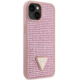 Guess Rhinestone Triangle dėklas iPhone 14 Plus - rožinis