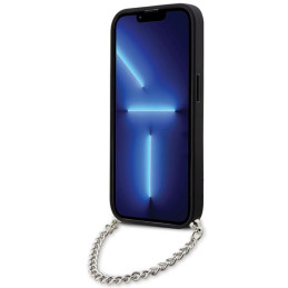 Karl Lagerfeld Saffiano Monogram Chain dėklas iPhone 14 Pro - juodas