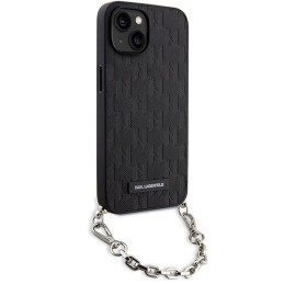 Karl Lagerfeld Saffiano Monogram Chain dėklas iPhone 14 - juodas