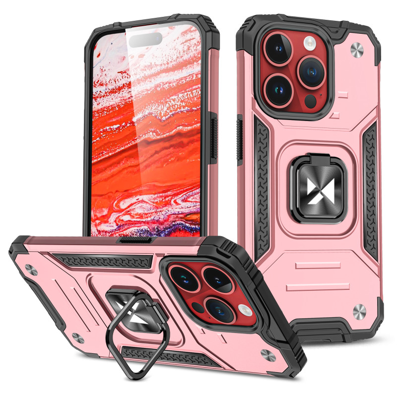 Wozinsky Ring Armor Armored Dėklas, skirtas iPhone 15 Pro Max – rožinis auksas