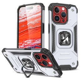 Šarvuotas dėklas su pirštų laikikliu iPhone 15 Pro Max Wozinsky Ring Armor - sidabrinis