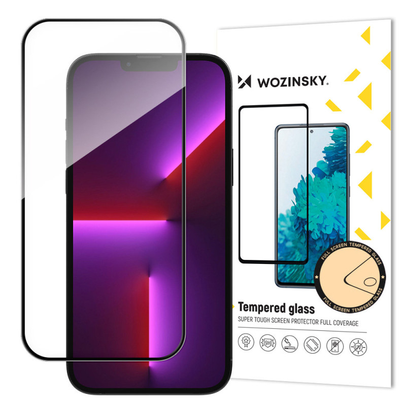 Viso ekrano grūdintas stiklas su rėmeliu „Wozinsky Full Glue iPhone 15 Pro Max“ - juodas