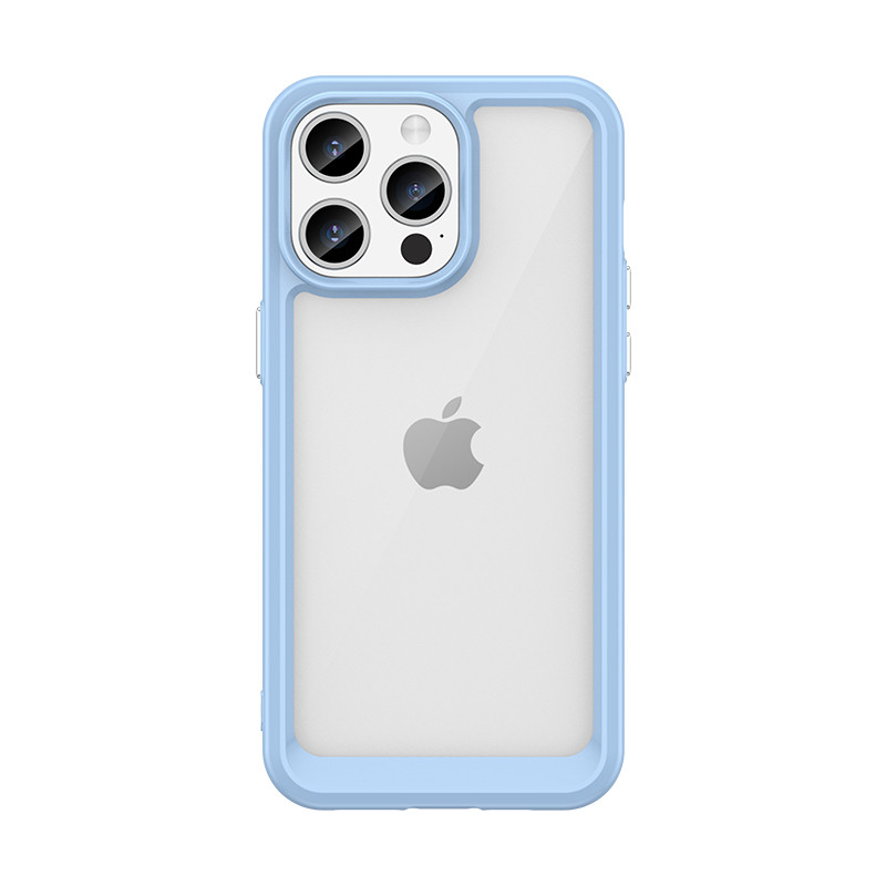 Sustiprintas dėklas su lanksčiu rėmeliu, skirtas iPhone 15 Pro Outer Space – mėlynas