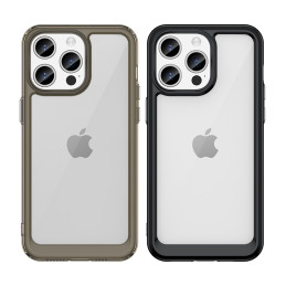 Sustiprintas dėklas su lanksčiu rėmeliu, skirtas iPhone 15 Pro Outer Space - juodas