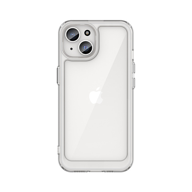 Sustiprintas dėklas su lanksčiu rėmeliu iPhone 15 Plus Outer Space - skaidrus