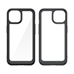 Sustiprintas dėklas su lanksčiu rėmeliu iPhone 15 Plus Outer Space - skaidrus