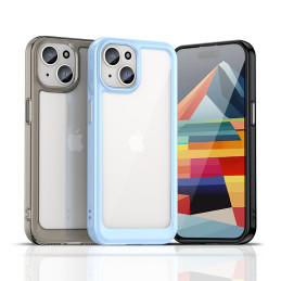 Sustiprintas dėklas su lanksčiu rėmeliu iPhone 15 Plus Outer Space - skaidrus