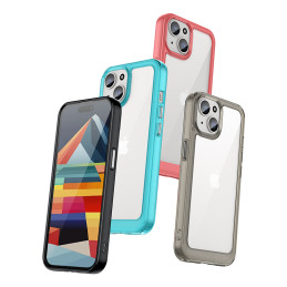 Outer Space sustiprintas dėklas su lanksčiu rėmeliu iPhone 15 - skaidrus