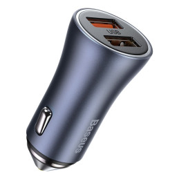 Baseus Golden Contactor Pro greitas automobilinis įkroviklis 2x USB 40 W Quick Charge SCP FCP AFC + USB - USB Type C kab...