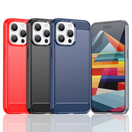 Lankstus anglies rašto dėklas iPhone 15 Pro Max Carbon Case - mėlynas