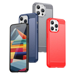 Lankstus anglies rašto dėklas iPhone 15 Pro Max Carbon Case - mėlynas