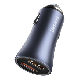 Baseus Golden Contactor Pro greitas automobilinis įkroviklis 2x USB 40 W Quick Charge SCP FCP AFC + USB - USB Type C kab...