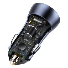 Baseus Golden Contactor Pro greitas automobilinis įkroviklis 2x USB 40 W Quick Charge SCP FCP AFC + USB - USB Type C kab...