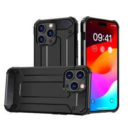 Šarvuotas dėklas iPhone 15 Pro Max Hybrid Armor - juodas