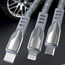 Dudao pintas kabelis USB - micro USB 5 A 1 m pilkas (L3PROM pilkas)