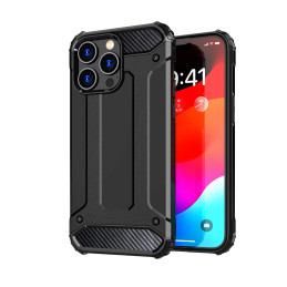 Šarvuotas dėklas iPhone 15 Pro Hybrid Armor - juodas