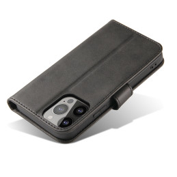 Piniginės dėklas su atvartu, skirtas iPhone 15 Pro Max Magnet Case - juodas