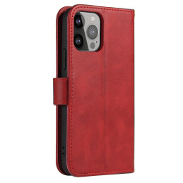Piniginės dėklas su atvartu, skirtas iPhone 15 Pro Magnet Case - raudonas