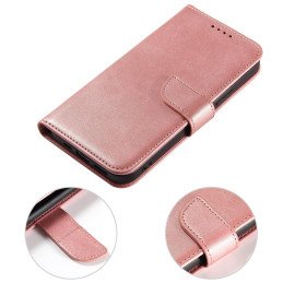 Piniginės dėklas su atvartu, skirtas iPhone 15 Plus Magnet Case - rožinis