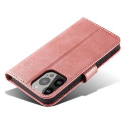 Piniginės dėklas su atvartu, skirtas iPhone 15 Plus Magnet Case - rožinis