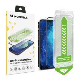 9H grūdintas stiklas su tvirtinimo rėmeliu iPhone 15 Pro Max Wozinsky Premium Glass - juodas