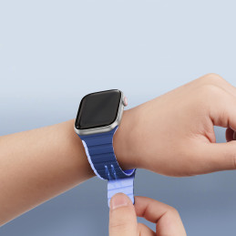 Magnetinis Apple Watch Ultra, SE, 9, 8, 7, 6, 5, 4, 3, 2, 1 (49, 45, 44, 42 mm) Dux Ducis dirželis (LD versija) – mėlyna...