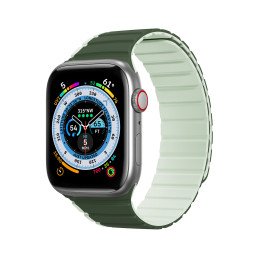 Magnetinis Apple Watch SE, 9, 8, 7, 6, 5, 4, 3, 2, 1 (41, 40, 38 mm) Dux Ducis dirželis (LD versija) – žalias