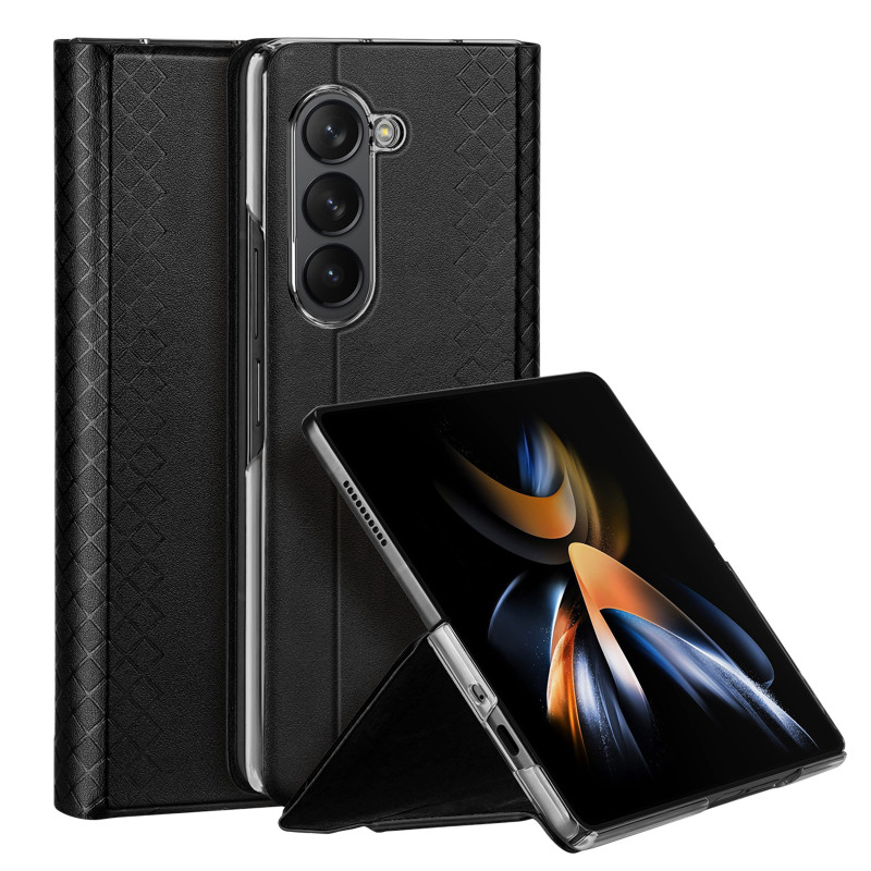 Odinis atverčiamas ir piniginės dėklas, skirtas Samsung Galaxy Z Fold5 5G Dux Ducis Bril – juodas