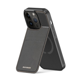 Dux Ducis Rafi Mag piniginės dėklas su 3 viename stovu iPhone 14 Pro su MagSafe ir RFID blokavimu – juodas