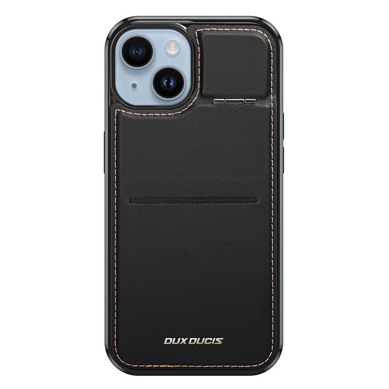 Dux Ducis Rafi Mag piniginės dėklas su 3 viename stovu iPhone 14 Plus su MagSafe ir RFID blokavimu – juodas