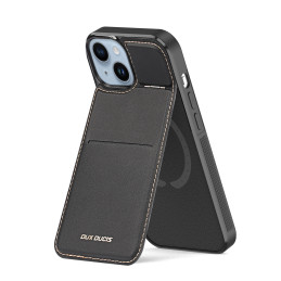 Dux Ducis Rafi Mag piniginės dėklas su 3 viename stovu iPhone 14 Plus su MagSafe ir RFID blokavimu – juodas