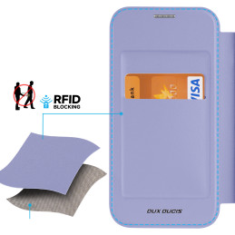 Dux Ducis Skin X Pro dėklas skirtas iPhone 15 Pro Max su MagSafe ir atvartu - violetinė