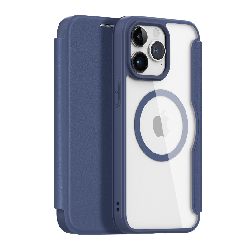 Dux Ducis Skin X Pro dėklas skirtas iPhone 15 Pro su MagSafe ir atvartu - mėlynas