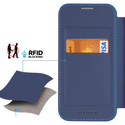 Dux Ducis Skin X Pro dėklas skirtas iPhone 15 Pro su MagSafe ir atvartu - mėlynas