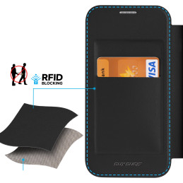 Dux Ducis Skin X Pro dėklas skirtas iPhone 15 Pro su MagSafe ir atvartu - juodas