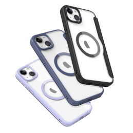 Dux Ducis Skin X Pro dėklas, skirtas iPhone 15 Plus su MagSafe ir atvartu - violetinė