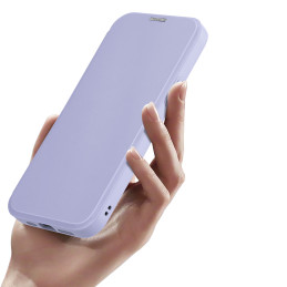 Dux Ducis Skin X Pro dėklas, skirtas iPhone 15 Plus su MagSafe ir atvartu - violetinė