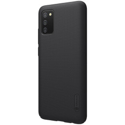 Nillkin Super Frosted Shield sustiprintas dėklo dangtelis Samsung Galaxy A02s EU juodas